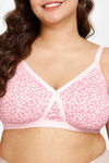 Rosaline Everyday Double Layered Non-Wired 3/4th Coverage Supper Support Bra - Pink Dainty Pt — thumbnail 4